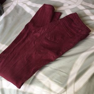 Maroon skinny jeans. Refuge size 2.
